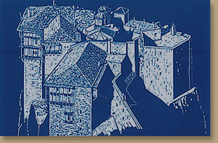  Рајнхолд Цвергер - МАНАСТИР СИМОНОПЕТРА, линорез 