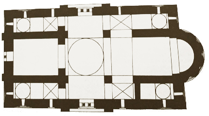  Основа цркве у висини горњих прозора 